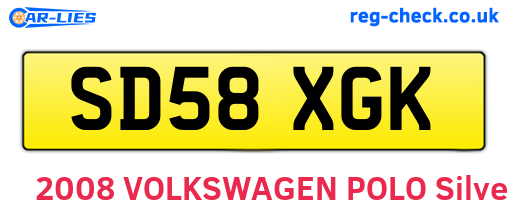 SD58XGK are the vehicle registration plates.