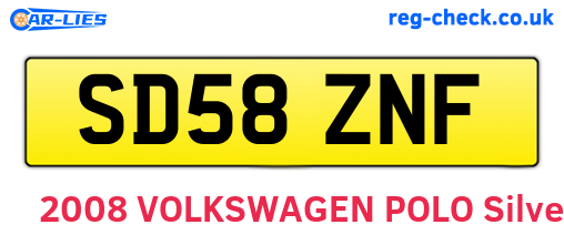 SD58ZNF are the vehicle registration plates.