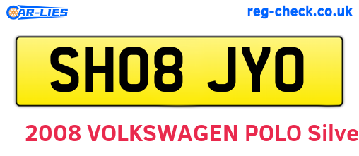 SH08JYO are the vehicle registration plates.