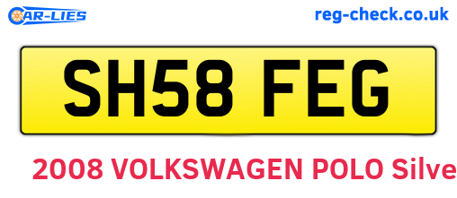 SH58FEG are the vehicle registration plates.