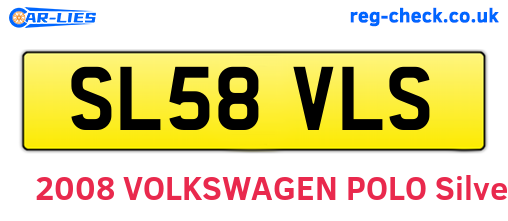 SL58VLS are the vehicle registration plates.