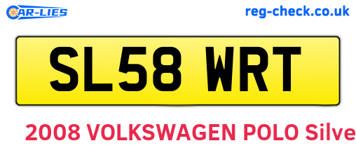 SL58WRT are the vehicle registration plates.