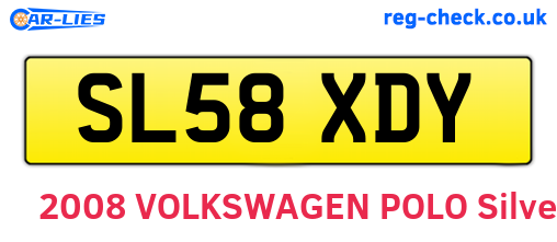 SL58XDY are the vehicle registration plates.
