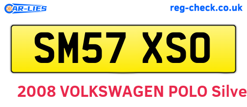 SM57XSO are the vehicle registration plates.