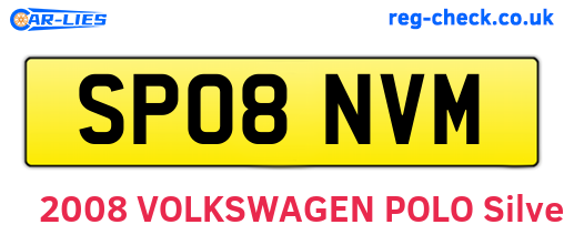 SP08NVM are the vehicle registration plates.