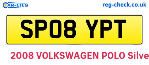 SP08YPT are the vehicle registration plates.