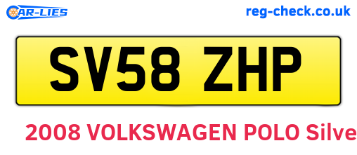 SV58ZHP are the vehicle registration plates.