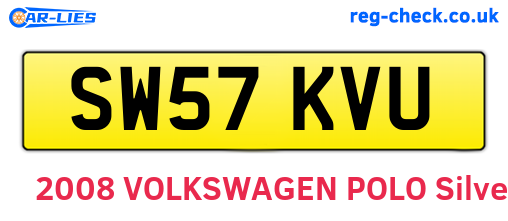 SW57KVU are the vehicle registration plates.