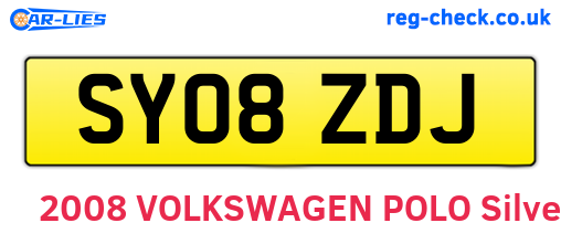 SY08ZDJ are the vehicle registration plates.
