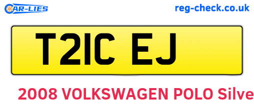 T21CEJ are the vehicle registration plates.