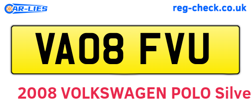 VA08FVU are the vehicle registration plates.