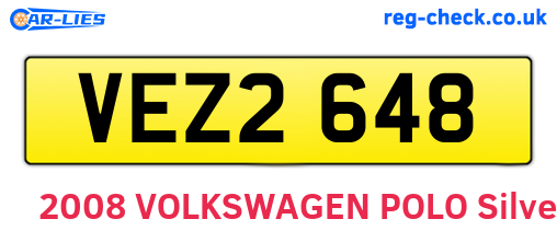VEZ2648 are the vehicle registration plates.