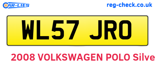 WL57JRO are the vehicle registration plates.