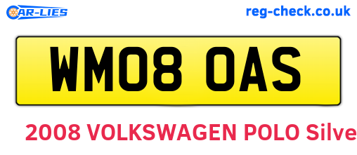 WM08OAS are the vehicle registration plates.