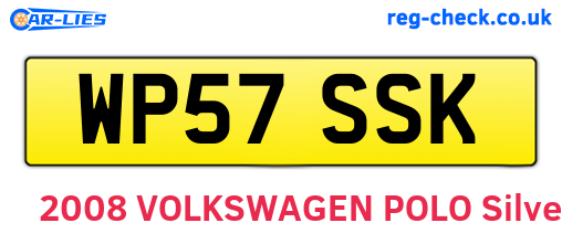 WP57SSK are the vehicle registration plates.