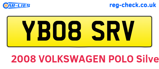 YB08SRV are the vehicle registration plates.