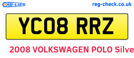 YC08RRZ are the vehicle registration plates.