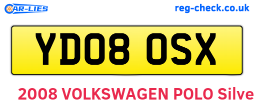 YD08OSX are the vehicle registration plates.