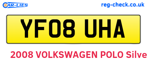 YF08UHA are the vehicle registration plates.