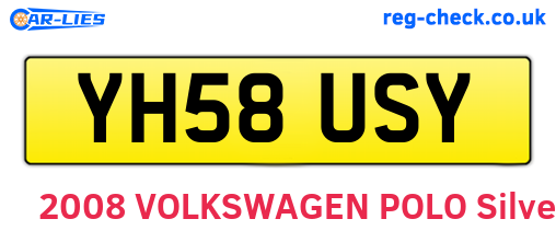 YH58USY are the vehicle registration plates.
