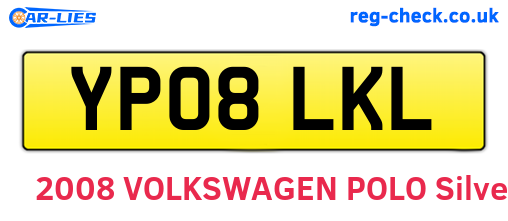 YP08LKL are the vehicle registration plates.