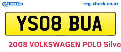 YS08BUA are the vehicle registration plates.