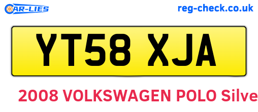 YT58XJA are the vehicle registration plates.