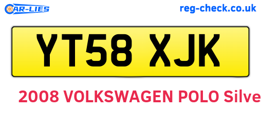 YT58XJK are the vehicle registration plates.