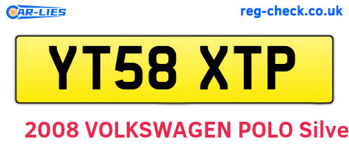 YT58XTP are the vehicle registration plates.