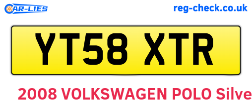 YT58XTR are the vehicle registration plates.