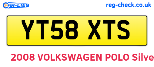 YT58XTS are the vehicle registration plates.