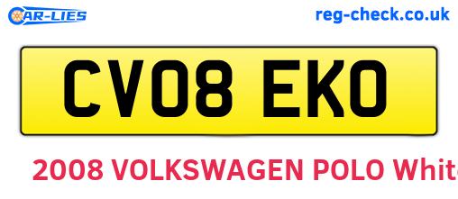 CV08EKO are the vehicle registration plates.