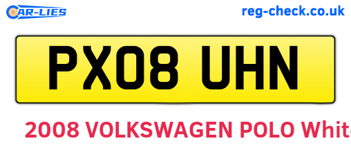 PX08UHN are the vehicle registration plates.