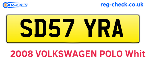 SD57YRA are the vehicle registration plates.
