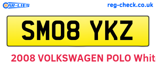 SM08YKZ are the vehicle registration plates.