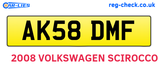 AK58DMF are the vehicle registration plates.