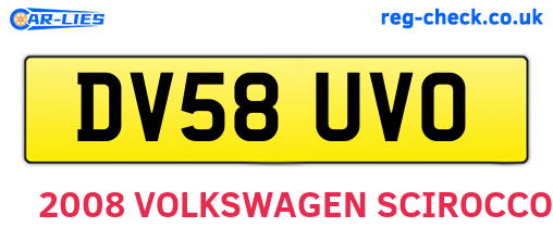 DV58UVO are the vehicle registration plates.