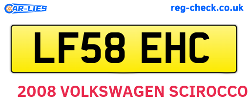 LF58EHC are the vehicle registration plates.