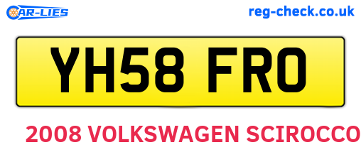YH58FRO are the vehicle registration plates.