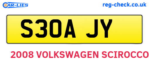S30AJY are the vehicle registration plates.