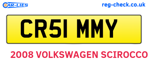 CR51MMY are the vehicle registration plates.