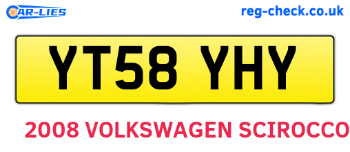 YT58YHY are the vehicle registration plates.