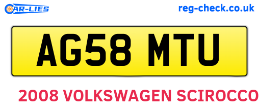 AG58MTU are the vehicle registration plates.