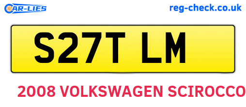 S27TLM are the vehicle registration plates.