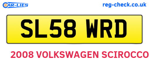 SL58WRD are the vehicle registration plates.