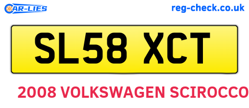 SL58XCT are the vehicle registration plates.