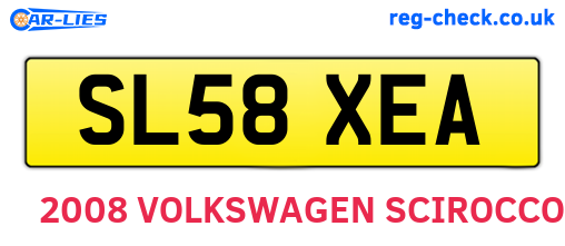 SL58XEA are the vehicle registration plates.