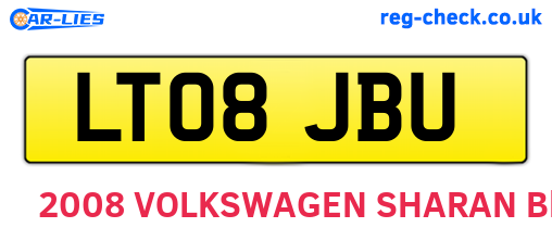 LT08JBU are the vehicle registration plates.