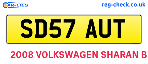 SD57AUT are the vehicle registration plates.
