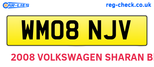 WM08NJV are the vehicle registration plates.